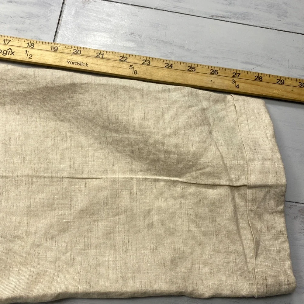 Dapper Classics Linen Trousers Mens 38 Beige Flat Front Cuffed Made in USA Pants